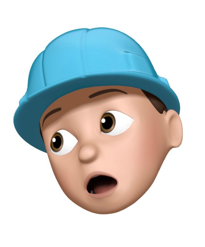 Emoji of a person wearing a blue hard hat with a surprised expression.