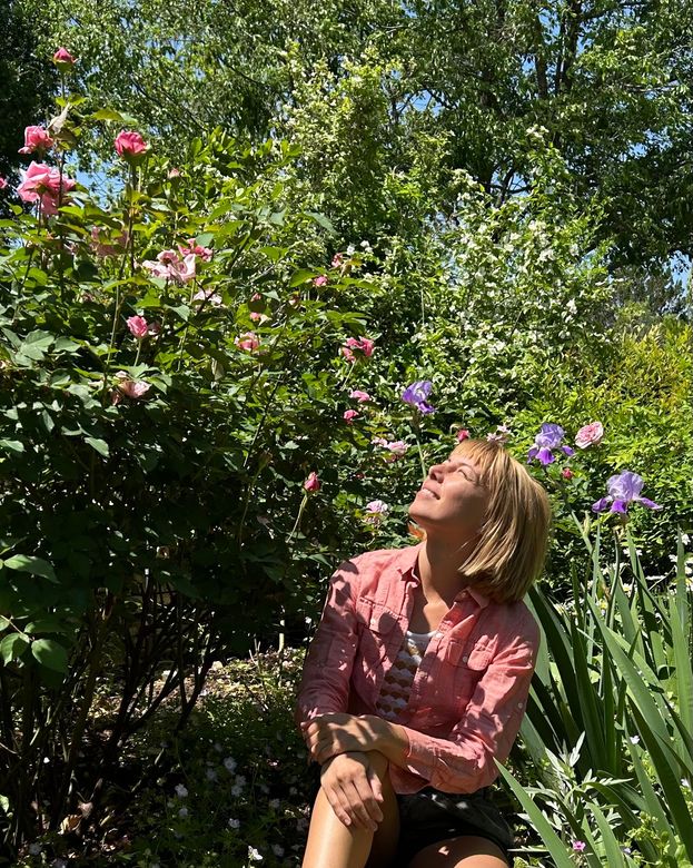 A native wildflower field in a botanical garden