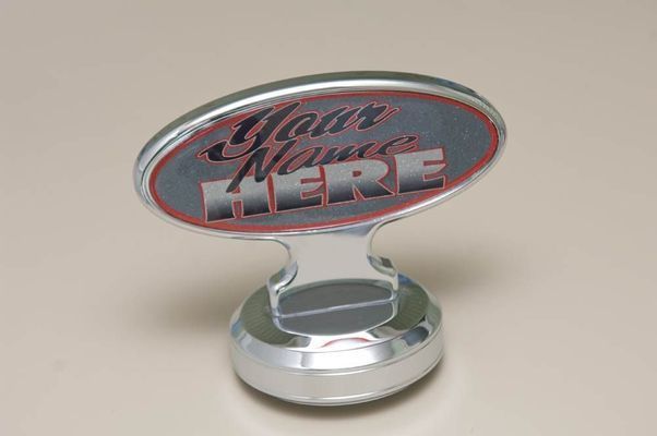 Oval desk nameplate with 