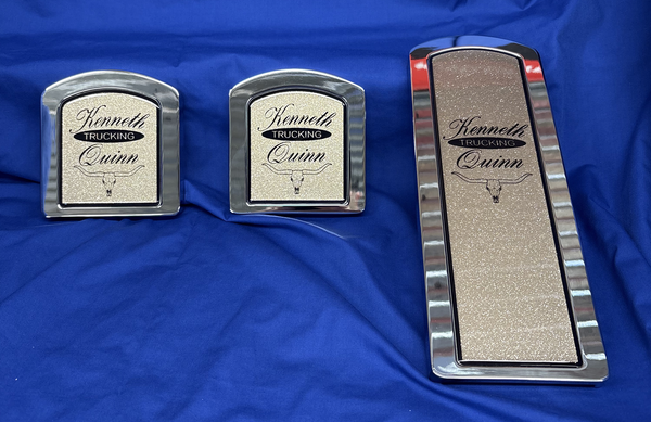 Three metal plates with 