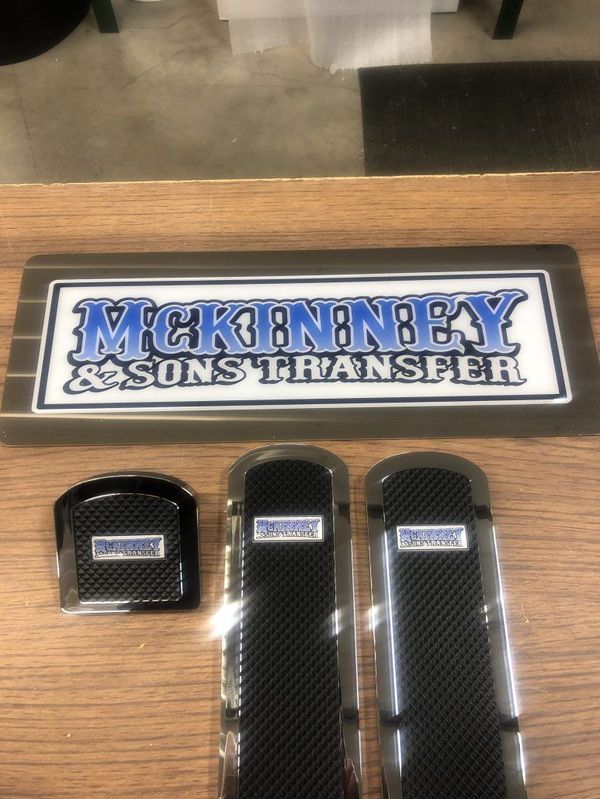 Sign and truck parts with the 