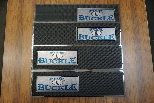 Four black and silver