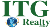 ITG Realty logo with green text and globe graphic.