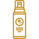 A gold icon of a bottle of oil on a white background.