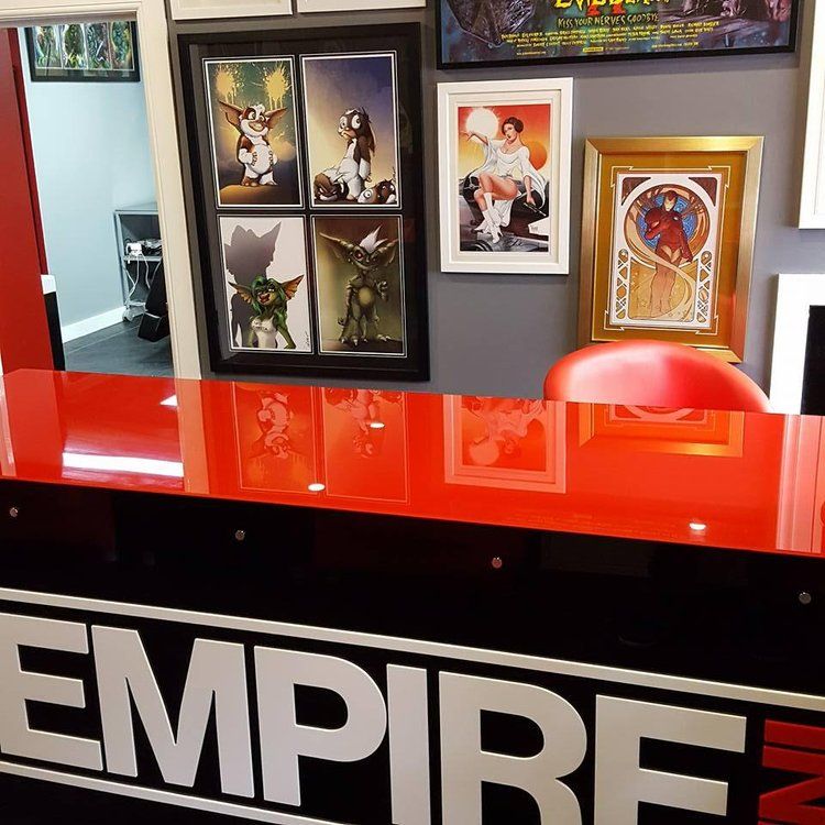 A red counter with the word empire on it