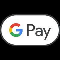 The google pay logo is on a black background.