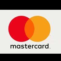 The mastercard logo is a red and orange circle on a white background.