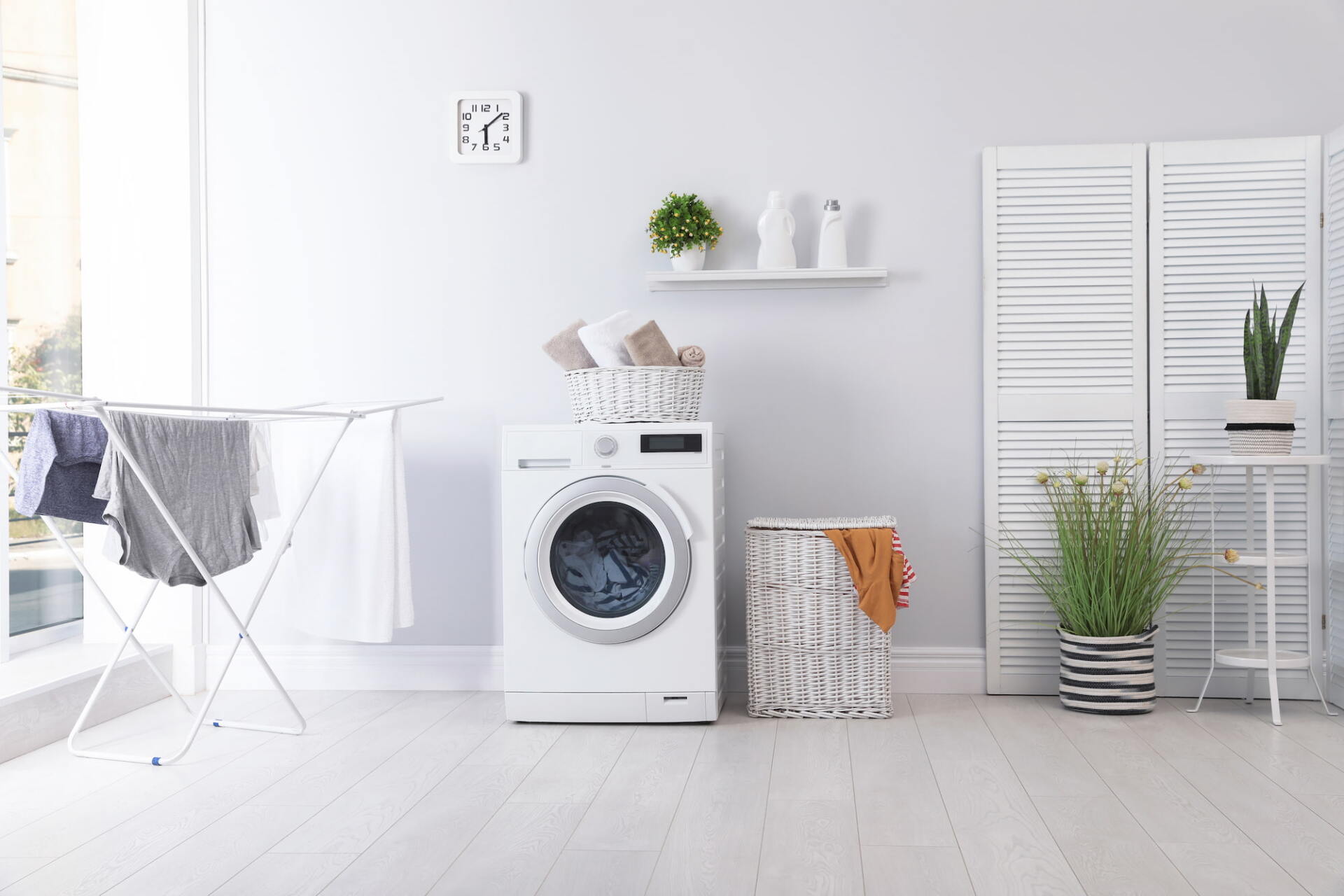 Washing Machine and Clothes Lines — Bathroom & Laundry Renovations in Coomera, QLD