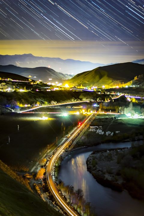 Star Trails over the Wenatchee River