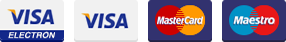 The logos for visa and mastercard are blurred