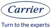 Carrier logo in blue oval, tagline