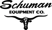 Schuman Equipment Co. logo with black text and a longhorn skull emblem.