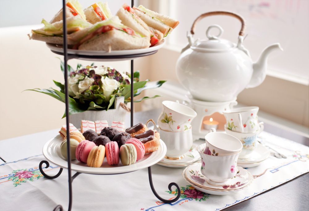 Afternoon Tea Set with Sandwiches, Pastries, Teapot — Kape Centro In Childers, QLD