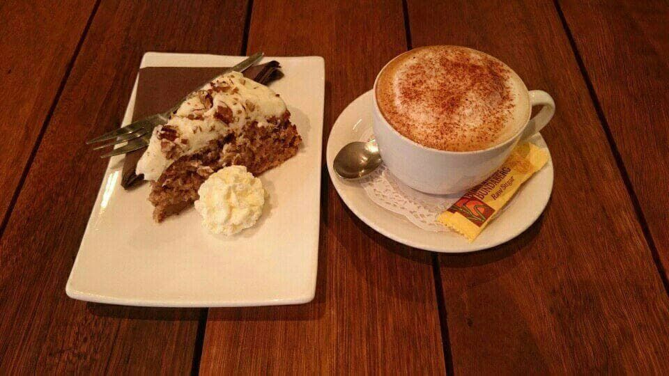 Slice of Carrot Cake with Whipped Cream — Kape Centro In Childers, QLD