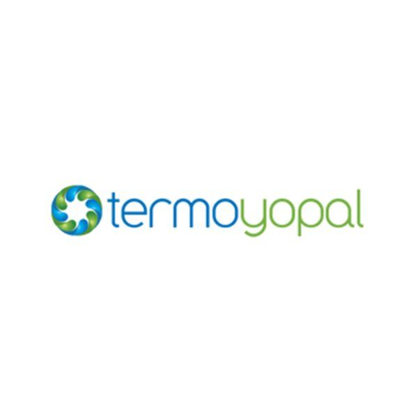 Un logo azul y verde para Termoyopal.