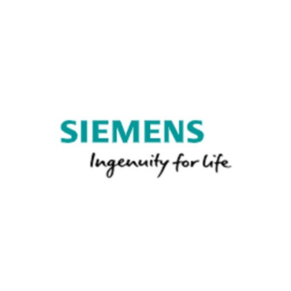 Logotipo de Siemens Ingenuity for Life sobre un fondo blanco
