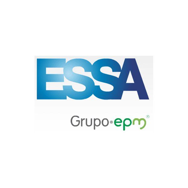 El logotipo de Essa Grupo EPM es azul y verde.