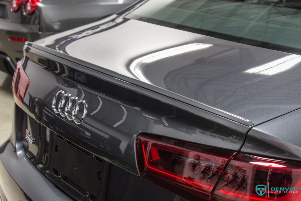 A close up of the rear end of an audi a6