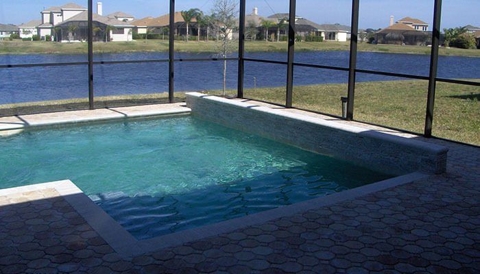 Angular Pool with stairs - Pool & Deck Construction in Sarasota, FL
