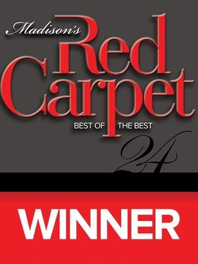 Madison's Red Carpet Best of the Best 24 winner graphic. Red text on black and white.