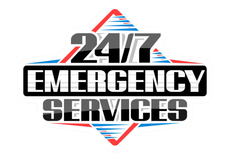A logo for 24 hour emergency services