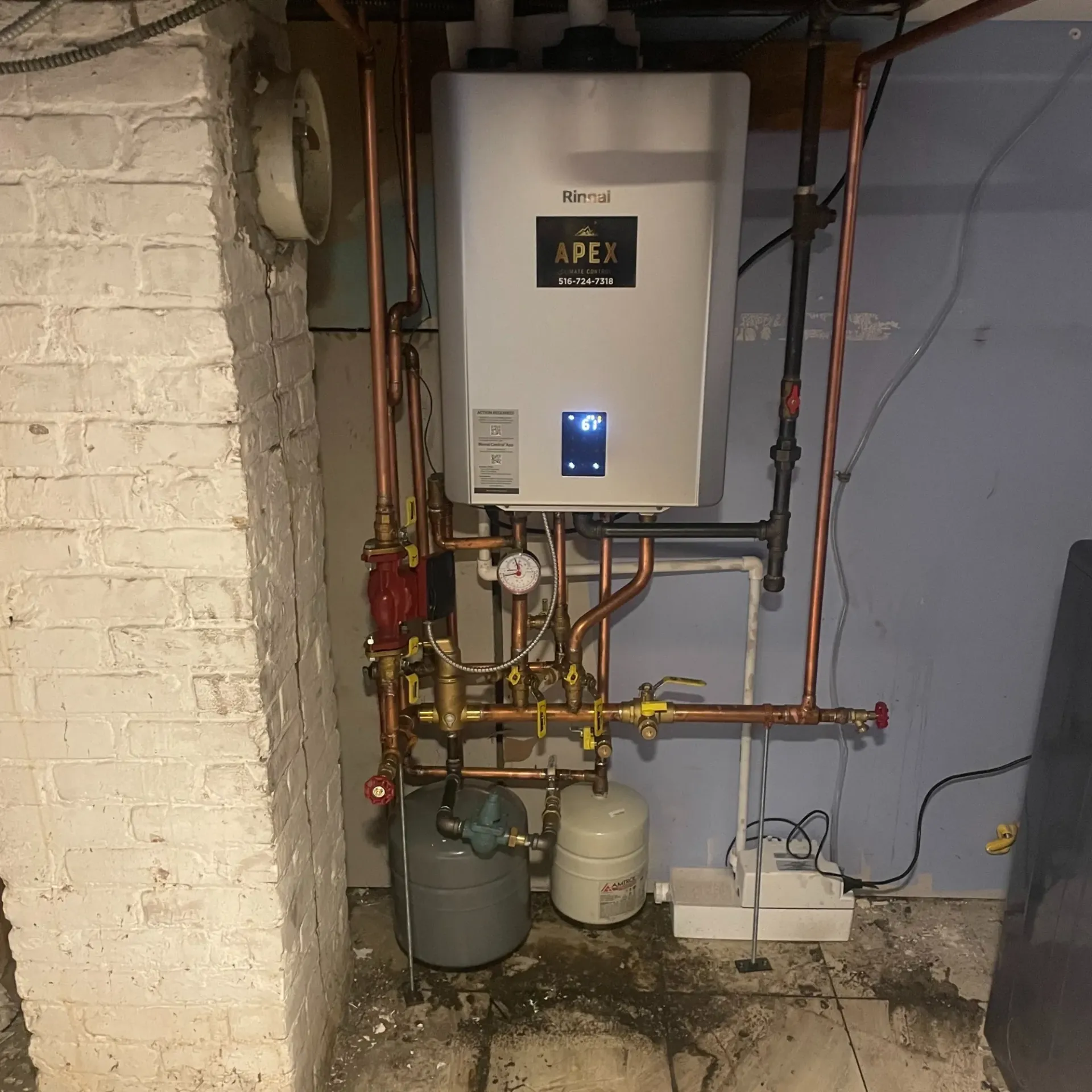 Apex Climate Control - A water heater with the word apex on it