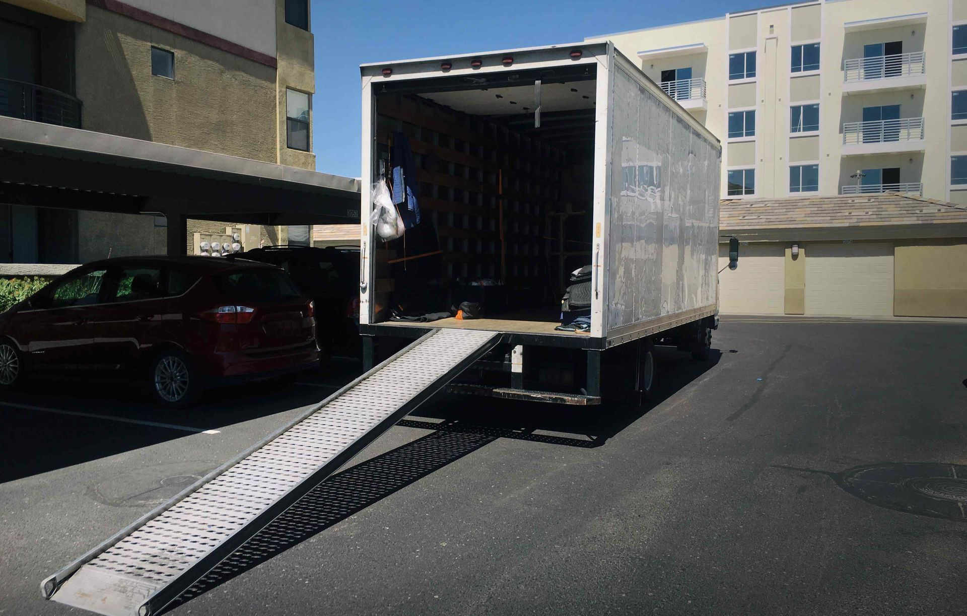 a truck with a loading ramp