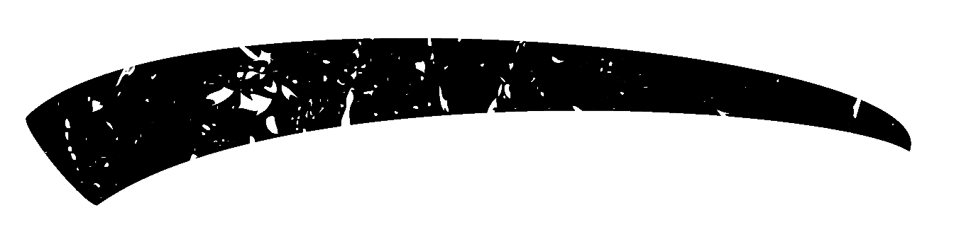 A black and white image of a brush stroke on a white background.