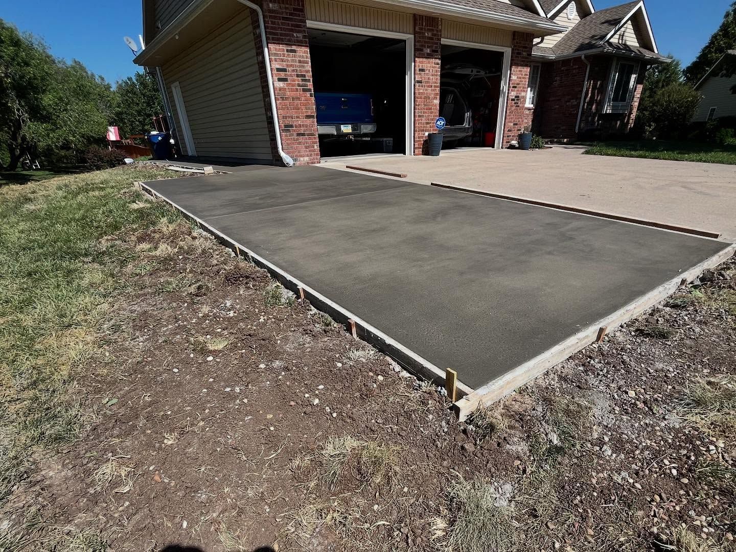 Concrete driveway extension