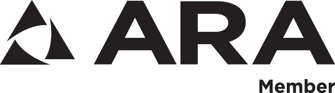 Black ARA Trade Show Member logo, representing affiliation with the American Rental Association