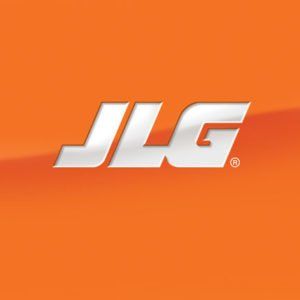 The jlg logo is on an orange background