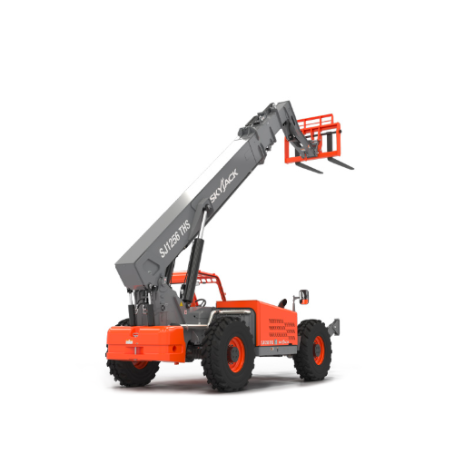 Skyjack SJ1256 telehandler with 12,000 lb capacity and 56 ft. reach, ideal for material handling in rugged environments