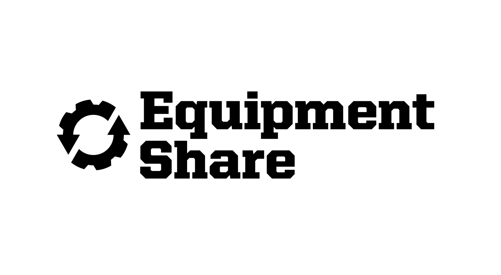 Black EquipmentShare logo, representing a leading provider of equipment rental and fleet management solutions