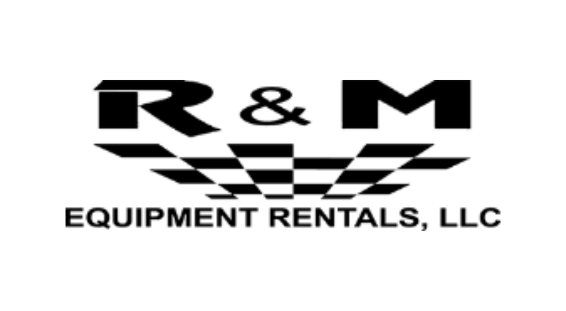 Black and white logo of R & M Equipment Rentals LLC