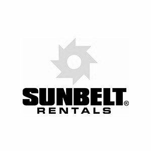 A black and white logo for sunbelt rentals.