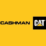 The logo for cashman and cat is on a yellow background.