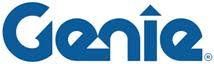 A blue genie logo on a white background.