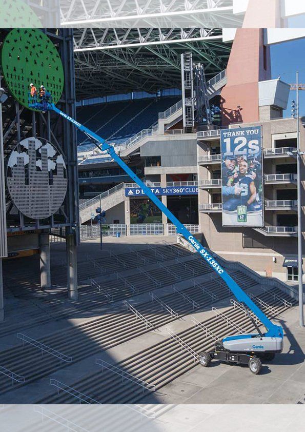 A stadium with a sign that says 12s on it