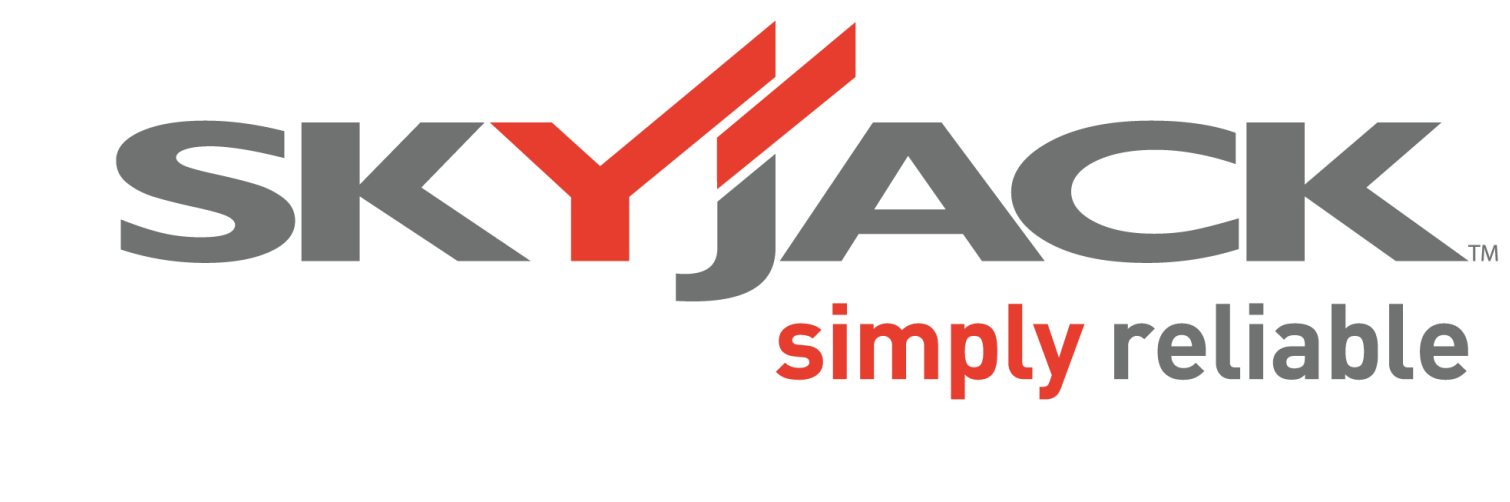 The skyjack logo is red and black and says simply reliable.