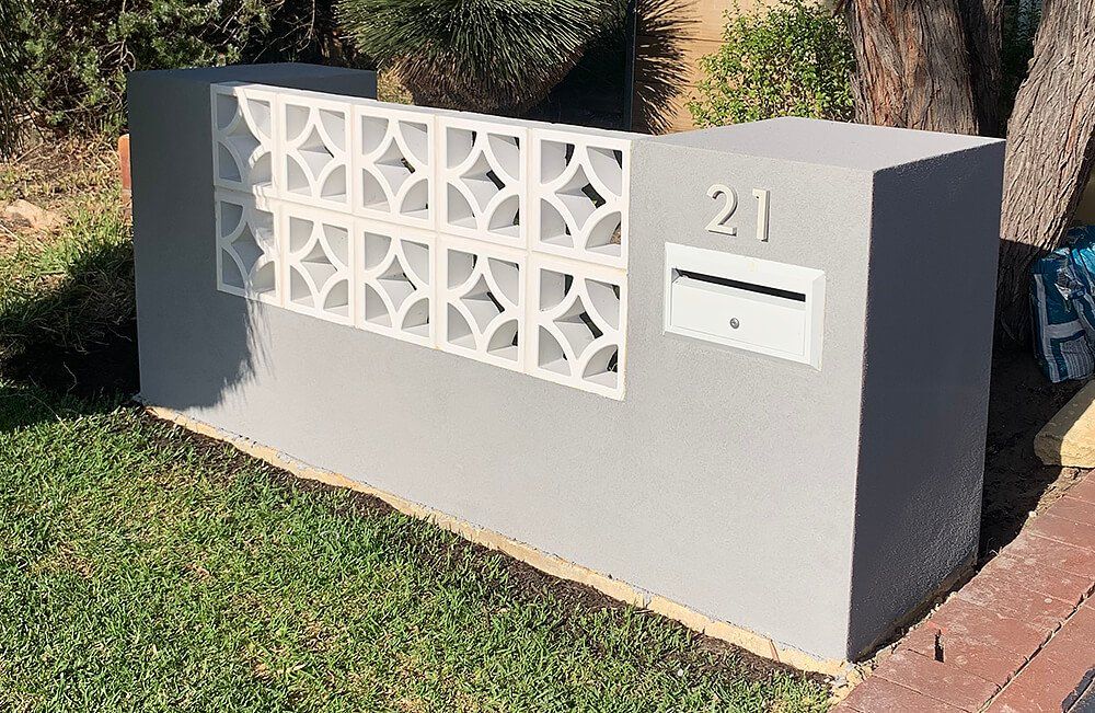 Breeze block brick letterbox perth