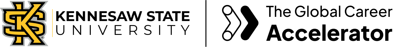 The Kennesaw State University logo next to The Global Career Accelerator logo.