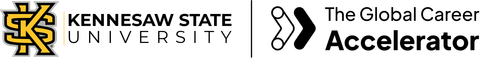 The Kennesaw State University logo next to The Global Career Accelerator logo.