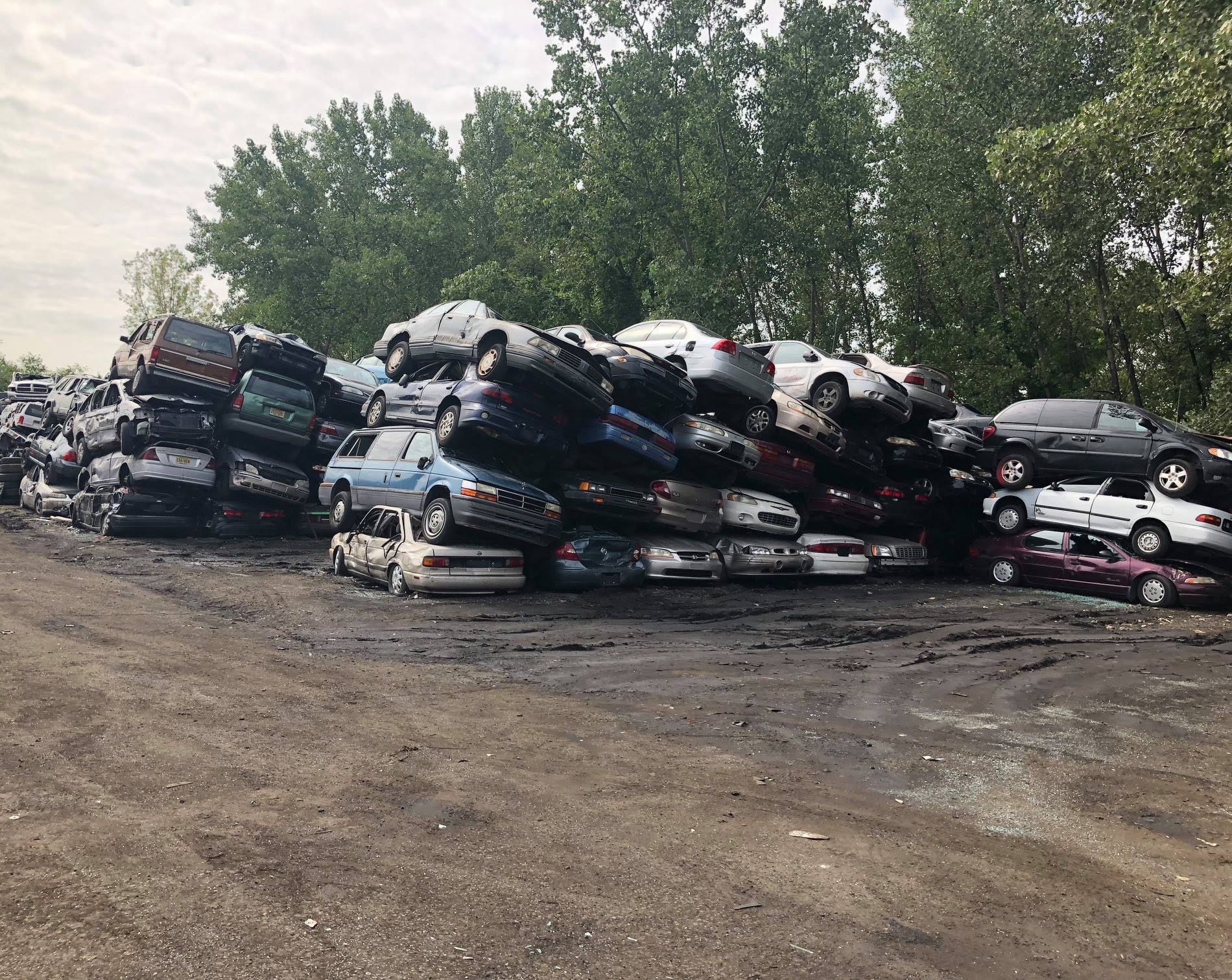 Stacked Cars — Kearny, NJ — Bibbs Auto Recycling