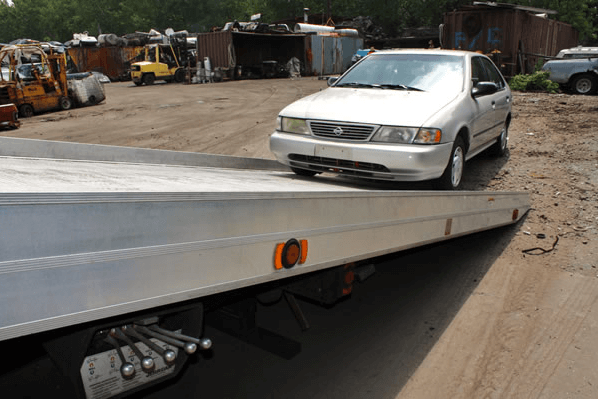 Car On Platform — Kearny, NJ — Bibbs Auto Recycling