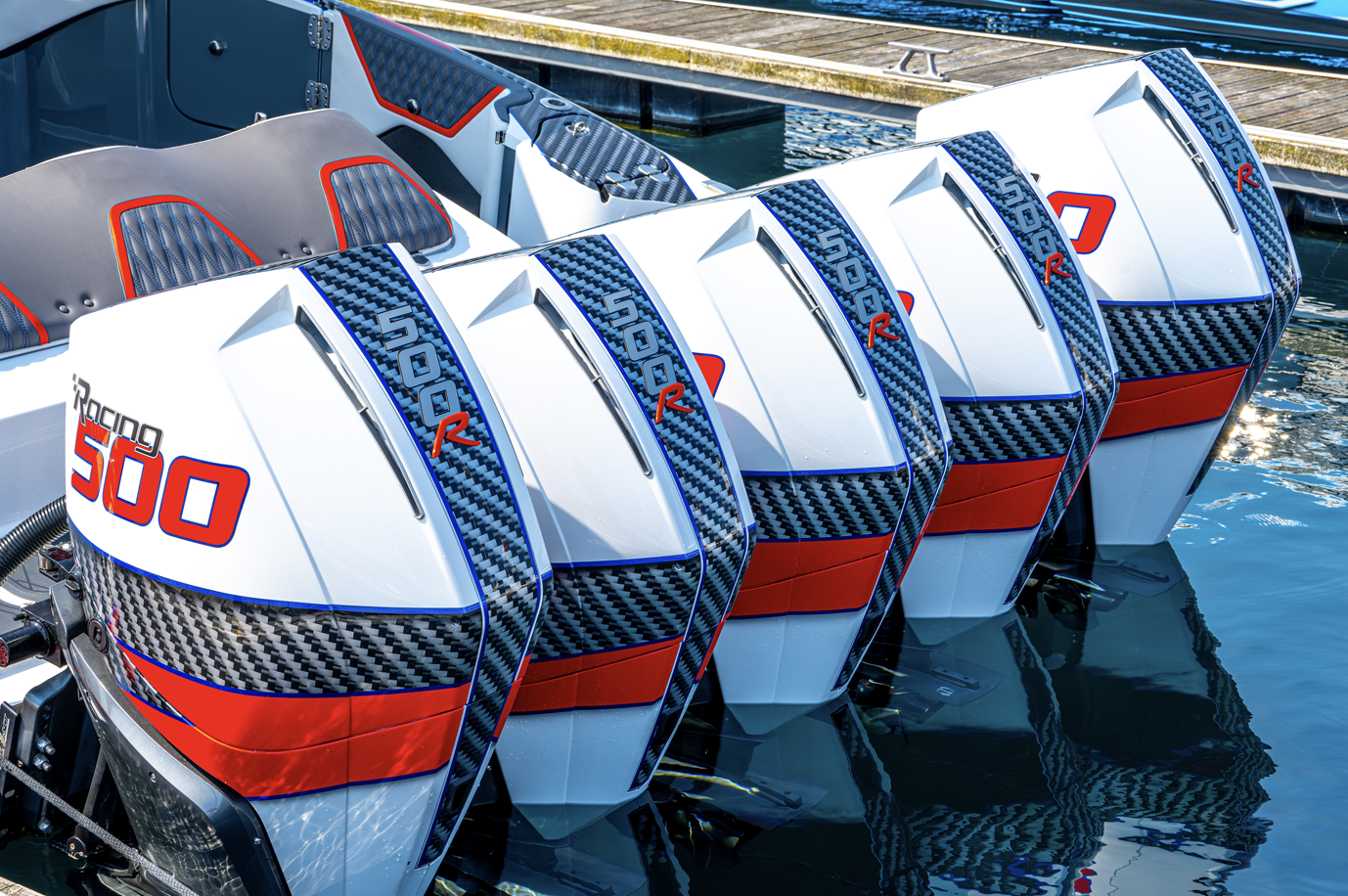 A row of boats with the number 500 on them