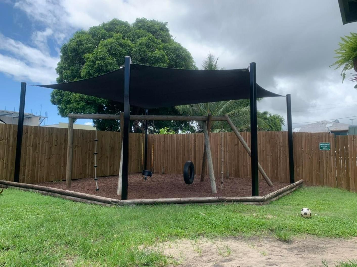 Black Shade Sails In The Playground — Cairns Vinyl & Canvas in Bungalow, QLD