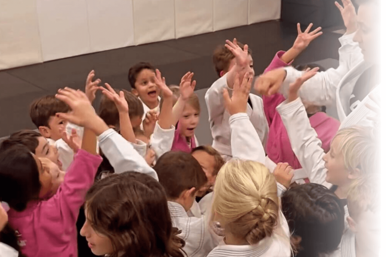 Kids practice partner drills at Hamptons Jiu-Jitsu in Southampton, NY, building confidence, respect, and teamwork.