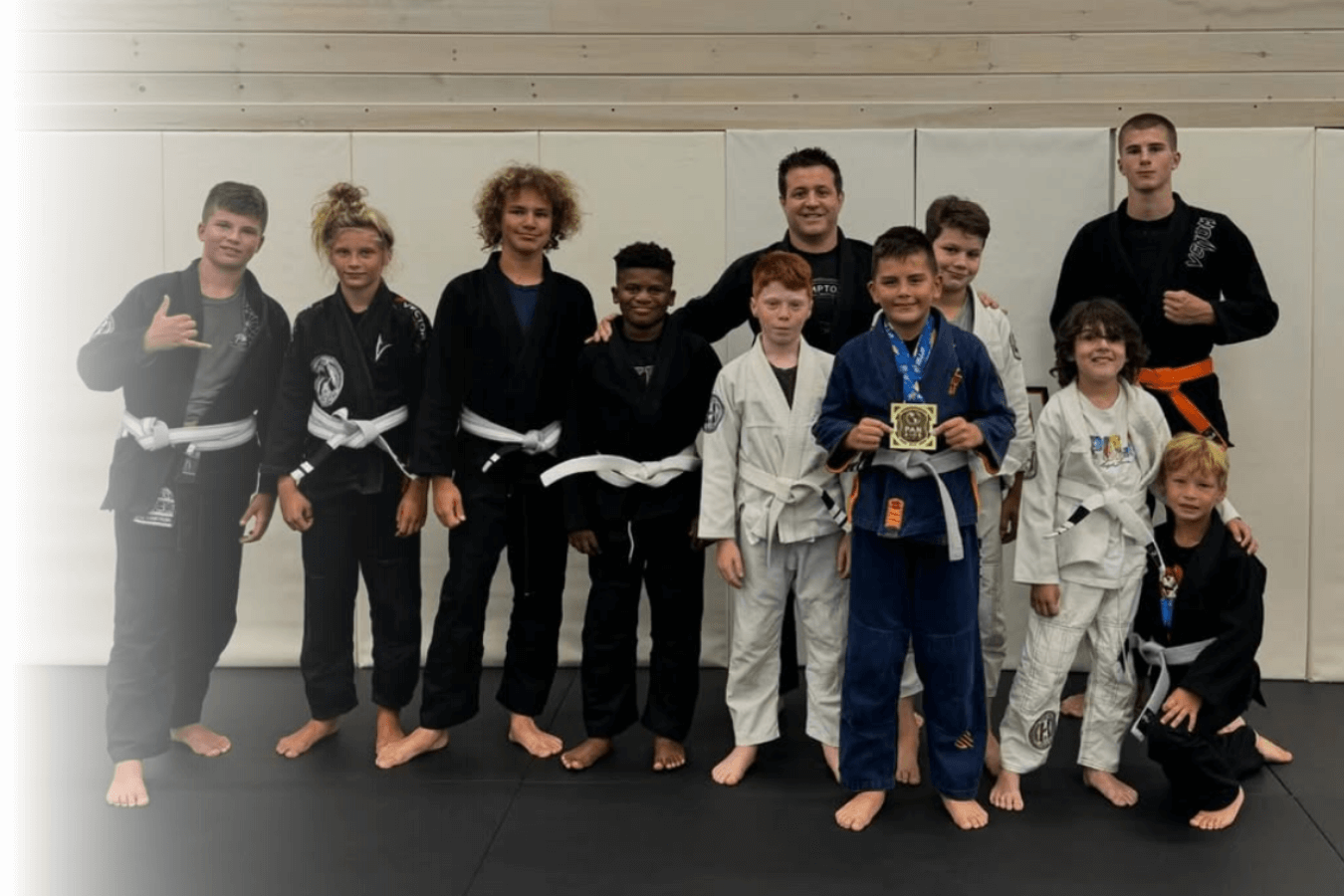 Kids practicing grappling drills at Hamptons Jiu-Jitsu in Southampton, NY, building confidence and focus.