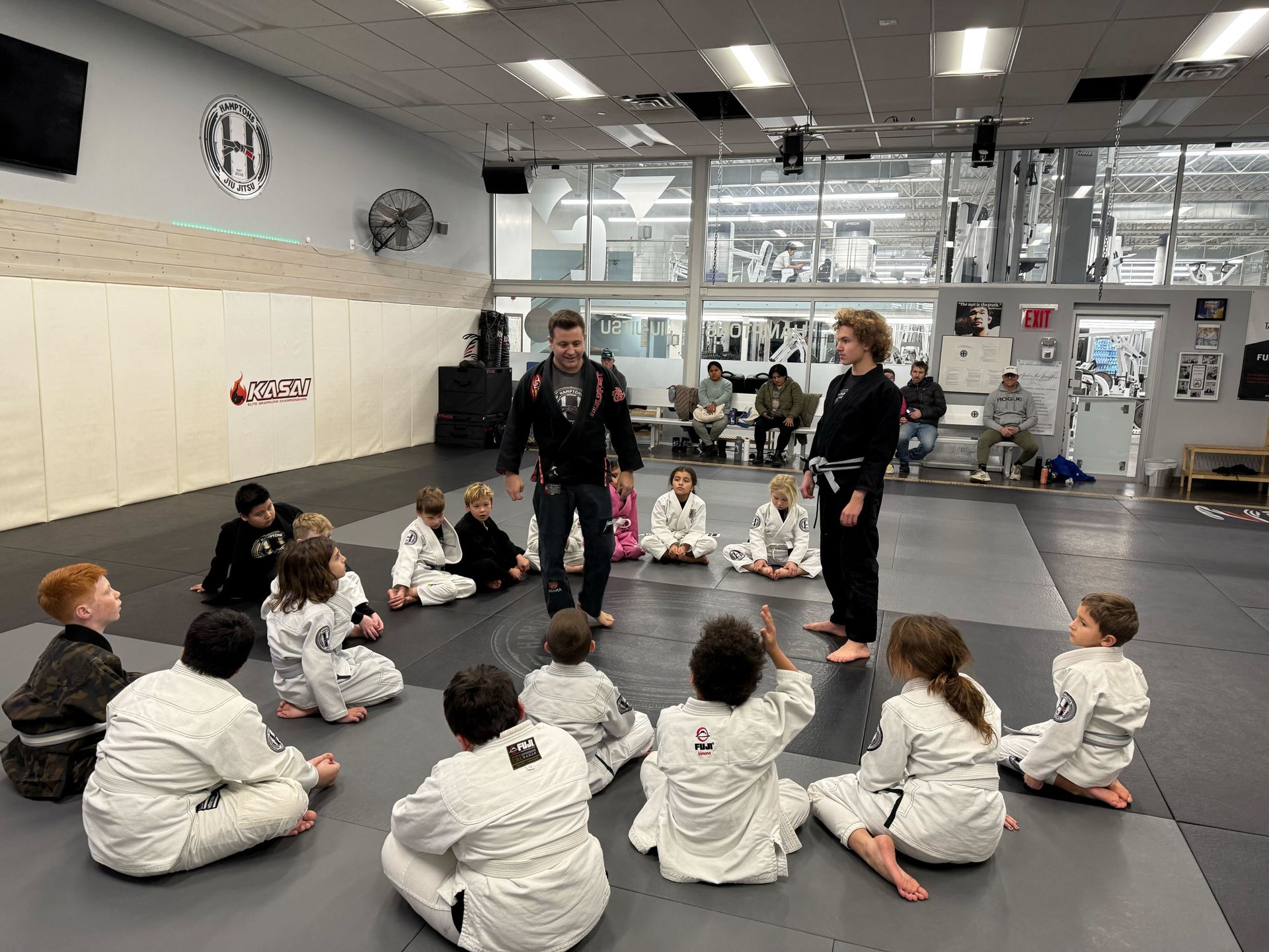 Beginner BJJ students training key submissions at Hamptons Jiu-Jitsu in Southampton NY