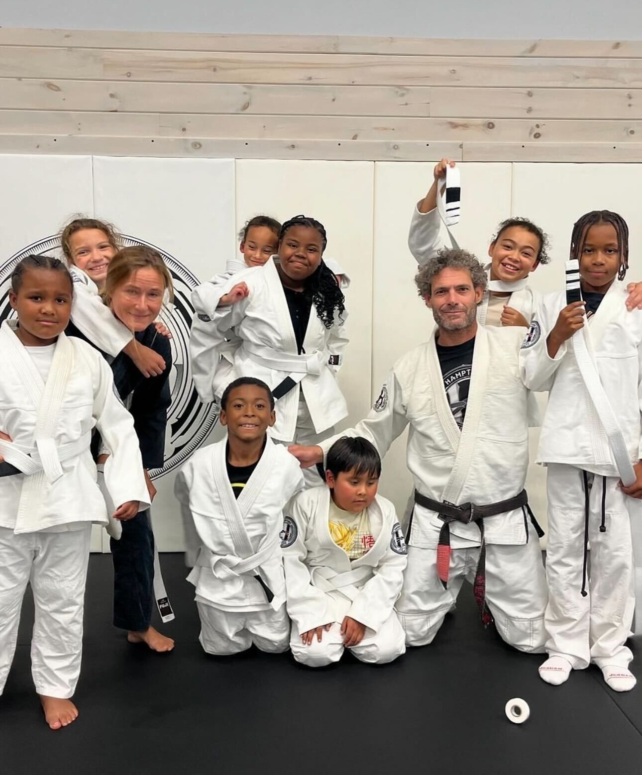 Students practicing jiu jitsu techniques at Hamptons Jiu-Jitsu academy in Southampton.